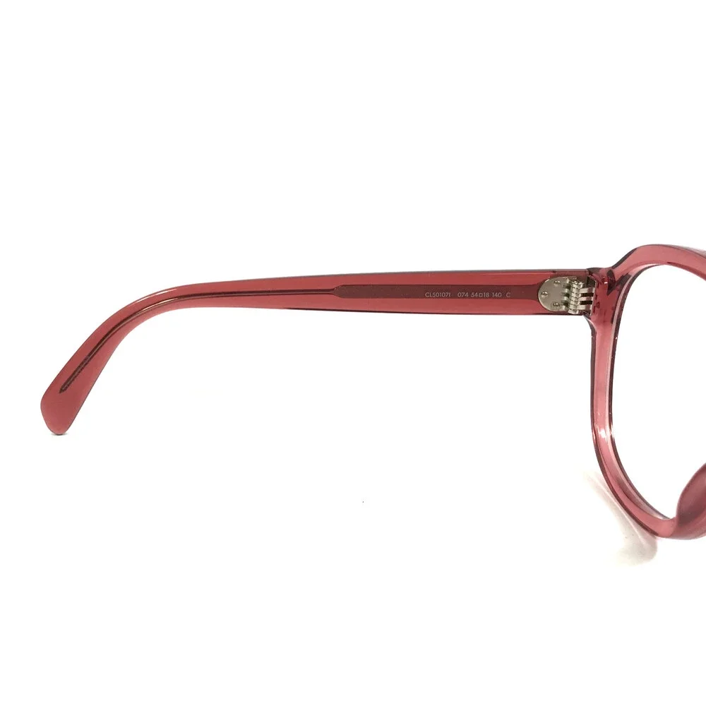 Celine Eyeglasses Frames CL501071 074 Pink Transparent Overized Round 54-18-140